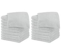 IlGruppone Set 20 Pezzi Lavette Asciugamani Viso Mani 100% Cotone 490 Gsm 30x30 Cm Bagno Bidet Vari Colori Morbide Assorbenti Asciugamano Spugna Ospite - Grigioperla - 30x30 cm