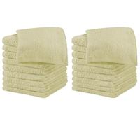 IlGruppone Set 20 Pezzi Lavette Asciugamani Viso Mani 100% Cotone 490 Gsm 30x30 Cm Bagno Bidet Vari Colori Morbide Assorbenti Asciugamano Spugna Ospite - Salvia - 30x30 cm