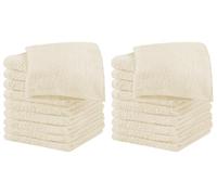 IlGruppone Set 20 Pezzi Lavette Asciugamani Viso Mani 100% Cotone 490 Gsm 30x30 Cm Bagno Bidet Vari Colori Morbide Assorbenti Asciugamano Spugna Ospite - Panna - 30x30 cm