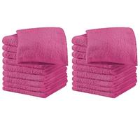 IlGruppone Set 20 Pezzi Lavette Asciugamani Viso Mani 100% Cotone 490 Gsm 30x30 Cm Bagno Bidet Vari Colori Morbide Assorbenti Asciugamano Spugna Ospite - Fuxia - 30x30 cm