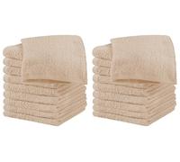 IlGruppone Set 20 Pezzi Lavette Asciugamani Viso Mani 100% Cotone 490 Gsm 30x30 Cm Bagno Bidet Vari Colori Morbide Assorbenti Asciugamano Spugna Ospite - Caffelatte - 30x30 cm