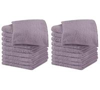 IlGruppone Set 20 Pezzi Lavette Asciugamani Viso Mani 100% Cotone 490 Gsm 30x30 Cm Bagno Bidet Vari Colori Morbide Assorbenti Asciugamano Spugna Ospite - Prugna - 30x30 cm