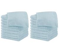 IlGruppone Set 20 Pezzi Lavette Asciugamani Viso Mani 100% Cotone 490 Gsm 30x30 Cm Bagno Bidet Vari Colori Morbide Assorbenti Asciugamano Spugna Ospite - Cielo - 30x30 cm