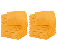 IlGruppone Set 20 Pezzi Lavette Asciugamani Viso Mani 100% Cotone 490 Gsm 30x30 Cm Bagno Bidet Vari Colori Morbide Assorbenti Asciugamano Spugna Ospite - Gold - 30x30 cm