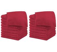 IlGruppone Set 20 Pezzi Lavette Asciugamani Viso Mani 100% Cotone 490 Gsm 30x30 Cm Bagno Bidet Vari Colori Morbide Assorbenti Asciugamano Spugna Ospite - Cherry - 30x30 cm