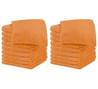 IlGruppone Set 20 Pezzi Lavette Asciugamani Viso Mani 100% Cotone 490 Gsm 30x30 Cm Bagno Bidet Vari Colori Morbide Assorbenti Asciugamano Spugna Ospite - Arancione - 30x30 cm