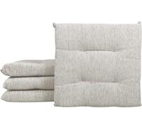 IlGruppone Set 4/6 Cuscini Sedia Cucina Effetto Lino Lacci Cuscino 4 Punti Comodi Prodotto Italiano 40 x 40 in Cotone Imbottiti Spessore 6 Cm Lavorati a Mano - GrigioChiaro - 4 Pezzi