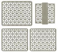 IlGruppone Set 4 Pezzi Tappetini per Lavello Scolapiatti Gocciolatoio Flessibile in PVC Accessori Cucina Protettivo Antifraffi Lavandino Cucina Prodotto Italiano - Tortora