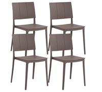 IlGruppone Set 4 Sedie in Polipropilene e Fibra di Vetro Sedia Cucina Trattamento UV Antiscolorimento Giardino Interno Esterno Moderne Robuste Resistenti Impilabili - Livia-Tortora