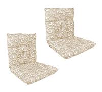 IlGruppone Set Cuscini Sedia Con Schienale Imbottiti Con Laccetti Banda Elastica Per Fissaggio Prodotto Italiano Sedie Poltrone Sdraio Reclinabili Cucina Giardino 40 x 80 Cm - InlayBeige - 2 Pezzi