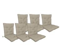 IlGruppone Set Cuscini Sedia con Schienale Imbottiti con Laccetti Banda Elastica per Fissaggio Prodotto Italiano Sedie Poltrone Sdraio Reclinabili Cucina Giardino 40 x 80 Cm - Corda - 6 Pezzi