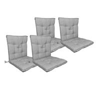 IlGruppone Set Cuscini Sedia Con Schienale Imbottiti Con Laccetti Banda Elastica Per Fissaggio Prodotto Italiano Sedie Poltrone Sdraio Reclinabili Cucina Giardino 40 x 80 Cm - Grigio - 4 Pezzi