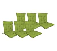 IlGruppone Set Cuscini Sedia Con Schienale Imbottiti Con Laccetti Banda Elastica Per Fissaggio Prodotto Italiano Sedie Poltrone Sdraio Reclinabili Cucina Giardino 40 x 80 Cm - Verde - 6 Pezzi