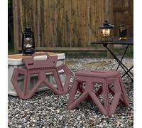 IlGruppone Sgabello Pieghevole Multiuso Portata 150 Kg Salvaspazio Ultraresistente Cucina Bagno Giardino Sedia Campeggio Adulti Bambini Con Maniglia Trasportabile - Prugna - Misura Piccola