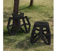 IlGruppone Sgabello Pieghevole Multiuso Portata 150 Kg Salvaspazio Ultraresistente Cucina Bagno Giardino Sedia Campeggio Adulti Bambini Con Maniglia Trasportabile - Nero - Misura Grande