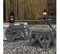 IlGruppone Sgabello Pieghevole Multiuso Portata 150 Kg Salvaspazio Ultraresistente Cucina Bagno Giardino Sedia Campeggio Adulti Bambini Con Maniglia Trasportabile - Piombo - Misura Piccola