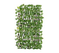 IlGruppone Siepe Artificiale Legno Salice Naturale con Foglie Edera Finta Traliccio Estensibile 1 x 2 Mt Divisorio Ringhiera Frangivento Frangivista