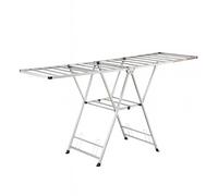 IlGruppone Stendibiancheria in Acciaio Inox 180 Cm Pieghevole Stendino Robusto Griglia Antipiega Portatile per Uso Interno Esterno Piedini Antiscivolo Salvaspazio Stenditoio