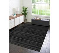 IlGruppone Tappeto Arredo In Vero Bamboo Naturale Grande a Listelli Bordato Bambù Soggiorno Cucina Salotto Listello Legno - Nero - 170x230cm