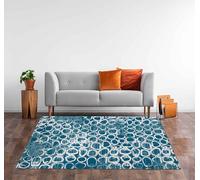 IlGruppone Tappeto Arredo Moderno Sala Cucina Camera inCiniglia Passatoia Antiscivolo Made in Italy Disegni Piazzati Cotone Misure Grande - Esopo Ottanio - 80x150 cm