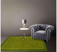 IlGruppone Tappeto Arredo Moderno Sala Cucina Camera Passatoia Antiscivolo in Ciniglia Made in Italy Disegni Piazzati Cotone Misure Grande - Roma Verde - 80x150Cm