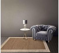 IlGruppone Tappeto Arredo Moderno Sala Cucina Camera Passatoia Antiscivolo in Ciniglia Made in Italy Disegni Piazzati Cotone Misure Grande - Roma FangoScuro - 80x150Cm