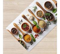 IlGruppone Tappeto Cucina Antiscivolo Made in Italy Passatoia Antimacchia Multiuso Corridoio Soggiorno Lavabile in Lavatrice - 50x350 - Profumi Sapori