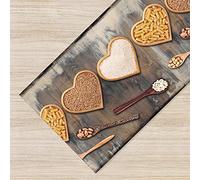 IlGruppone Tappeto Cucina Antiscivolo Made in Italy Passatoia Antimacchia Multiuso Corridoio Soggiorno Lavabile in Lavatrice - 94 Pasta Amore - 50x200cm