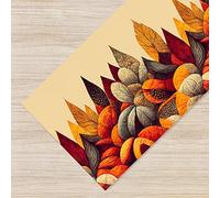 IlGruppone Tappeto Cucina Antiscivolo Made in Italy Passatoia Antimacchia Multiuso Corridoio Soggiorno Lavabile in Lavatrice - Foglie Autunno - 50x200 cm