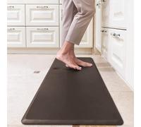 IlGruppone Tappeto Cucina Passatoia Rialzata Lavabile Spessa Antiscivolo Impermeabile Anti Fatica Rimbalzabile Soggiorno Ingresso Ufficio Aderente Antiscivolo Protettivo (Marrone, 44x75 cm)