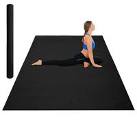 IlGruppone Tappeto per Esercizi Grande XXL 180 x 200 Cm Antiscivolo Resistente Tappetino Allenamento Casa Palestra Materassino Fitness Pilates Yoga in PVC Arrotolabile Facile Trasporto - Nero
