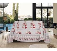 IlGruppone Telo Arredo Made in Italy in Cotone Grandfoulard Copritutto Copridivano Copriletto-Teli Sofà Arredatutto-Drappeggio-Arazzo-Copridivano Grand Foulard Letto - Matrimoniale - Renna Rosso