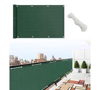 IlGruppone Telo Copribalcone Tinta Unita 90 x 500 Cm HDPE UV Frangivento con Occhielli e 24 Metri Corda Schermo Privacy Terrazzo Frangivista Recinzione Copri Ringhiera Balconi Antipioggia - Verde