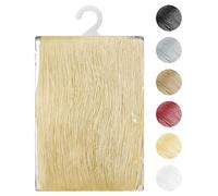 IlGruppone Tenda A Fili Stringhe Anti Mosche Insetti Finestre Porta Finestra Elegante Tinta Unita con Asola Passante per Inserimento di Bastoni Zanzariera Adattabile con Forbici - Beige - 100x200 cm