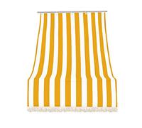 IlGruppone Tenda da Sole Tessuto Resistente per Esterno, Terrazzo, con Anelli Lavabile Frange Pizzo, da Balcone - Giallo - 140x300 cm