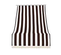 IlGruppone Tenda da Sole Tessuto Resistente per Esterno, Terrazzo, con Anelli Lavabile Frange Pizzo, da Balcone - Marrone - 140x250 cm