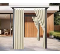 IlGruppone Tenda Per Gazebo Da Esterno Resistente 160 x 270 Cm 3 Varianti Colore Con Asole E Passanti Chiusura A Bottoni Antivento Antipolvere Uv Resistente - 4 Pezzi - Panna