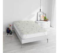 IlGruppone Topper Trapuntato Aloe Vera Correttore Materasso Anallergico con Fasce Elastiche Salva Coprimaterasso Traspirante Protettivo Veloce - Bianco - 1 Piazza e Mezza