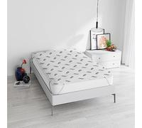 IlGruppone Topper Trapuntato Carbonio Correttore Materasso Anallergico con Fasce Elastiche Salva Coprimaterasso Traspirante Protettivo Veloce - Bianco - 1 Piazza