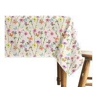 IlGruppone Tovaglia Antimacchia No Stiro Idrorepellente Resistente alle Macchie Certificata Oeko Tex Copritavolo Proteggi Tavola Fantasie Estiva Estate- Farfalle - 140x140Cm