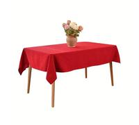 IlGruppone Tovaglia Natalizia Antimacchia Rosso Idrorepellente Fantasia Natale Tinta Unita Rossa in Tutte Le Misure Antiscivolo Proteggi Tavolo Natalizia - Rosso - 140x180 cm