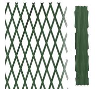 IlGruppone Traliccio Grigliato Estensibile in Legno Sostegno Muro Parete Verticale Fiori Piante Rampicanti Terrazzi Balcone Giardino Reticolato Fioriera - Verde - 1x2 Mt