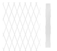 IlGruppone Traliccio Grigliato Estensibile in PVC Sostegno Muro Fiori Piante Rampicanti Terrazzi Balcone Giardino Reticolato Fioriera Parete Verticale - Bianco - 1x1 Mt