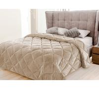 IlGruppone Trapunta Elegante Matrimoniale In Velluto Piumone Invernale Effetto Piuma 600 Gr/Mq Piumino Caldo Due Piazze Inverno Coperta Duck Friendly Prodotto Italiano - Beige