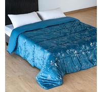 IlGruppone Trapunta Invernale Matrimoniale in Velluto con Stampa Digitale - Piumone Due Piazze Elegante e Morbido 500gr - Piumino Caldo Made in Italy - Fiorepescoottanio - Matrimoniale