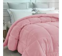 IlGruppone Trapunta Piumino Invernale In Tessuto Flanellato Caldo Piumone In Morbida Flanella Effetto Velluto Tinta Unita Inverno Flannel 550 Gr-Mq - Rosa - Matrimoniale