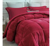 IlGruppone Trapunta Piumino Invernale In Tessuto Flanellato Caldo Piumone In Morbida Flanella Effetto Velluto Tinta Unita Inverno Flannel 550 Gr-Mq -(Bordeaux, Matrimoniale)