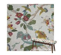 ILiemao Fodera per Cuscino Panca da Esterno Copertura Panche Copri Cuscini Terrazza su Misura di Ricambio Federe Divano Interni Giardino Federa Sedili 8cm Altezza Stampa Lino(165x40 cm)