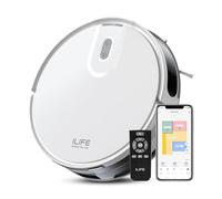 ILIFE Robot aspirapolvere V20 con navigazione laser SoF, aspirazione 5000Pa, aspirapolvere e mocio 2 in 1, pulizia personalizzata, ideale per peli di animali domestici e tutti i tipi di pavimento, app