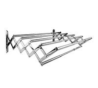 ILIKEPOW Stendibiancheria da parete in acciaio inox, a parete, salvaspazio, pieghevole, con allungabile, a fisarmonica, per bagno, balcone (40-70 cm)